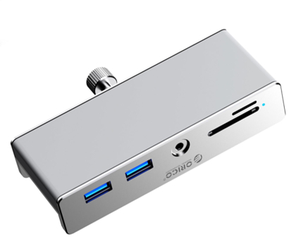 Hub USB Orico USB-C - 2x USB-A 3.0, SD&TF, 3,5mm Audio - srebrny (na zacis